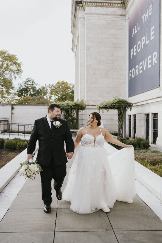 Black and White luxury downtown Cleveland wedding 
