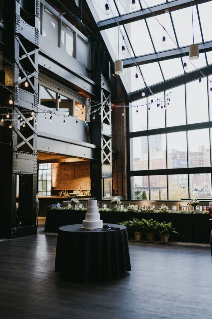 Black and White luxury downtown Cleveland wedding 
