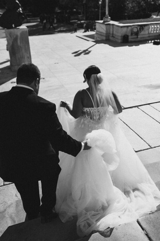 Black and White luxury downtown Cleveland wedding 